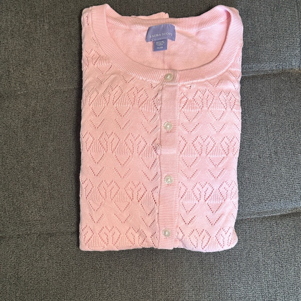 Pink Cardigan Women's Sweater - Picture 6 of 6
